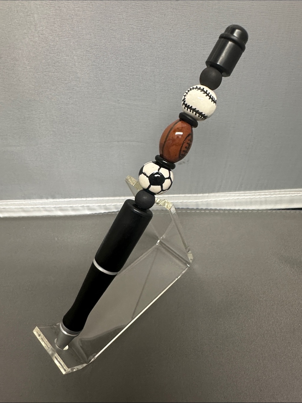 Sports theme beaded pen - custom made